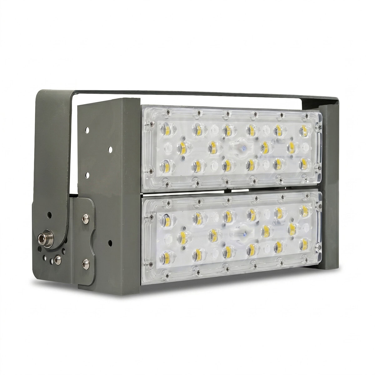 Đèn LED pha P01 (Khung xám) Module SMD 5050 Mẫu A - Công suất 100W