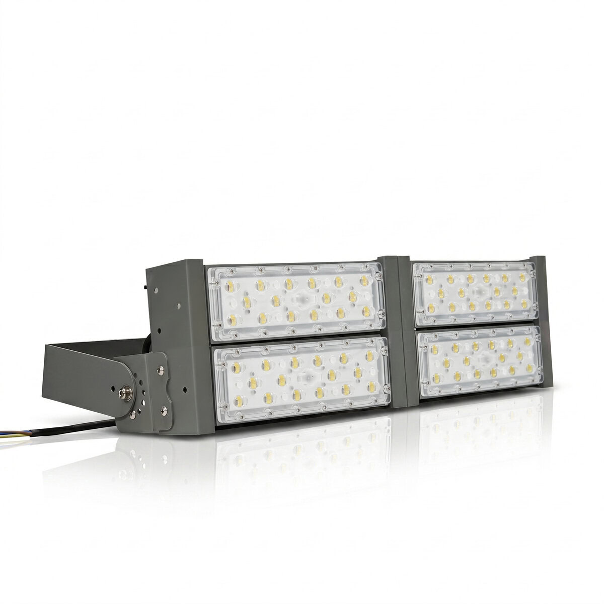 Đèn LED pha P01 (Khung xám) Lắp ngang Module SMD 5050 Mẫu B - Công suất 200W